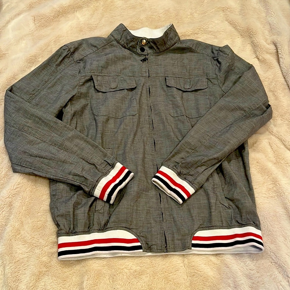 Mens XL 95% cotton gray jacket spring